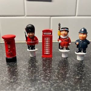 Five Vintage British Pencil Toppers, EUC